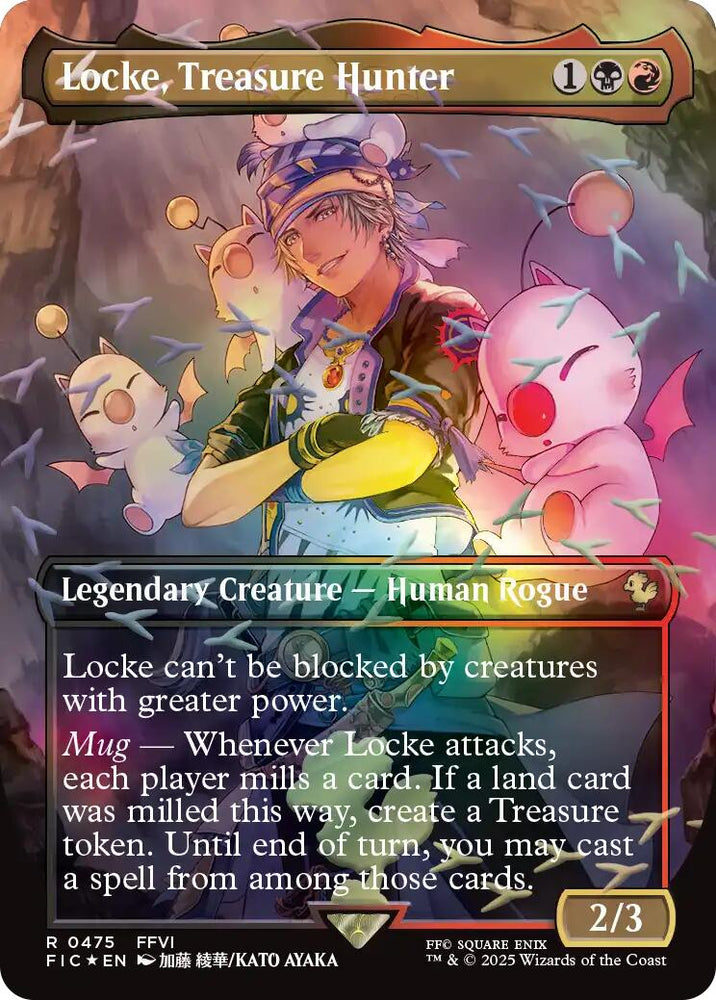 Locke, Treasure Hunter (Borderless) (Chocobo Track Foil) [FINAL FANTASY Commander] Magic: The Gathering