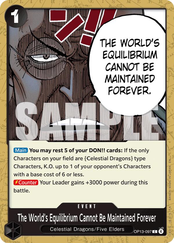 The World's Equilibrium Cannot Be Maintained Forever [Carrying On His Will] Bandai