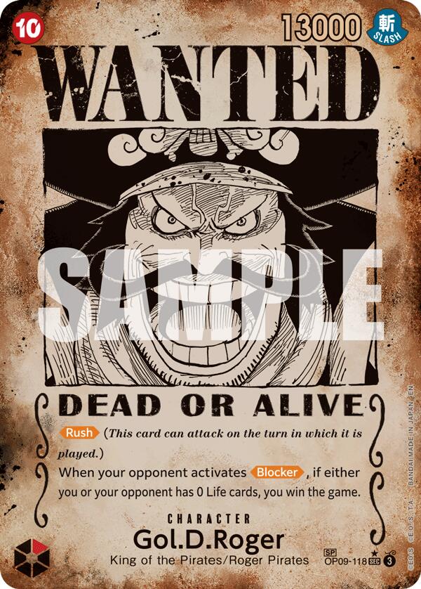 Gol.D.Roger (OP09-118) (SP) (Wanted Poster) [Carrying On His Will] Bandai