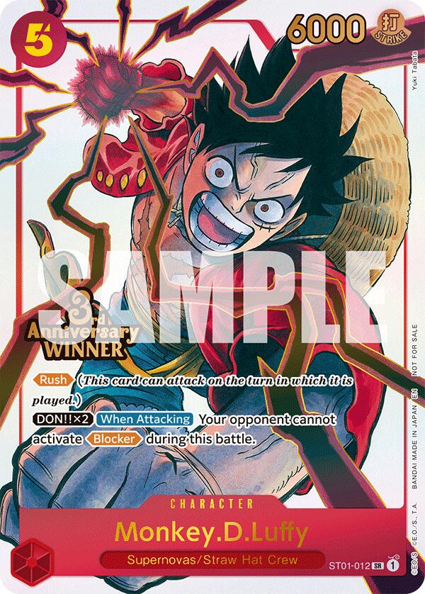 Monkey.D.Luffy (ST01-012) (3rd Anniversary Winner) [One Piece Promotion Cards] Bandai