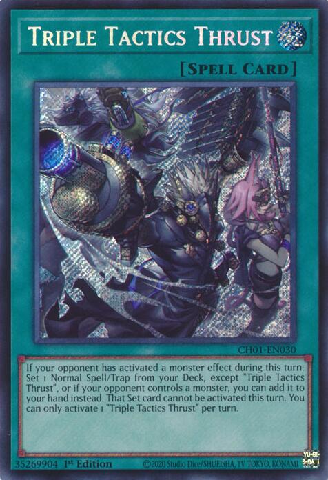 Triple Tactics Thrust (Secret Rare) [CH01-EN030] Secret Rare Yu-Gi-Oh!