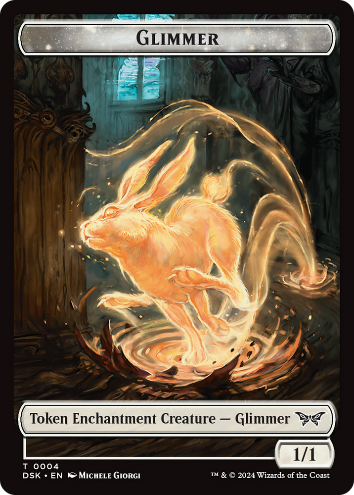 Horror // Glimmer Double-Sided Token [Duskmourn: House of Horror Tokens] Magic: The Gathering