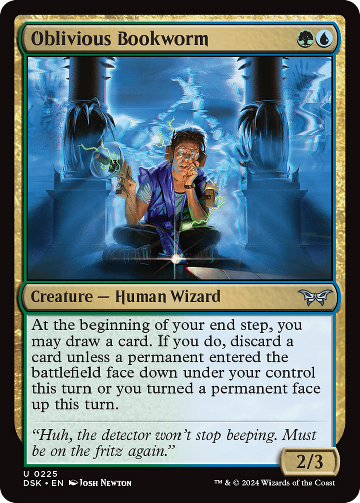 Oblivious Bookworm (0225) [Duskmourn: House of Horror] Magic: The Gathering