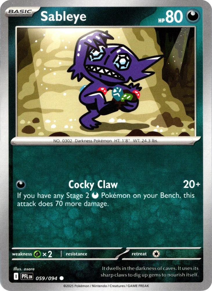 Sableye (059/094) (Reverse Holo) [Mega Evolution: Phantasmal Flames] Pokémon