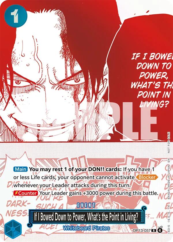 If I Bowed Down to Power, What's the Point in Living? (3rd Anniversary Treasure Campaign Pack) [One Piece Promotion Cards] Bandai