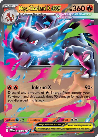 Mega Charizard X ex (013/094) [Mega Evolution: Phantasmal Flames] Pokémon