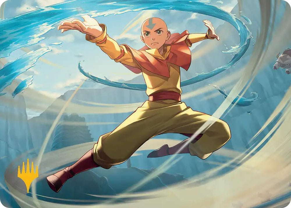 Aang, Swift Savior Art Card (Gold-Stamped Planeswalker Symbol) [Avatar: The Last Airbender Art Series] Magic: The Gathering