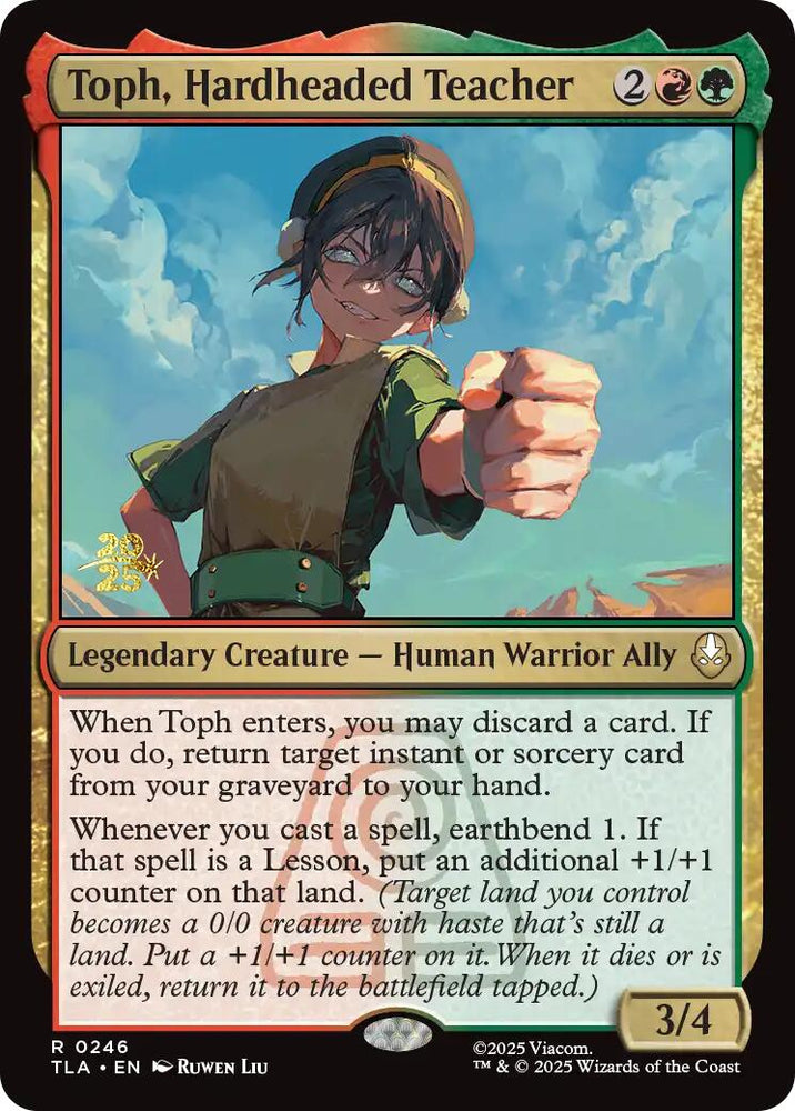 Toph, Hardheaded Teacher [Avatar: The Last Airbender Prerelease Cards] Magic: The Gathering