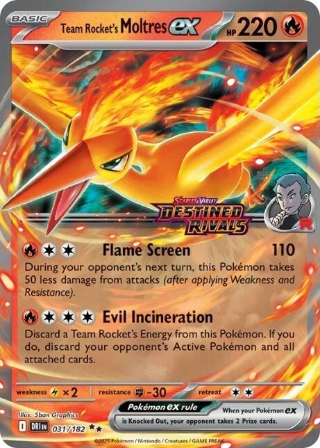 Team Rocket's Moltres ex (031/182) (Destined Rivals Stamp) [Miscellaneous Cards] Pokémon