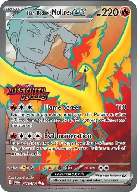 Team Rocket's Moltres ex (208/182) (Destined Rivals Stamp) [Miscellaneous Cards] Pokémon