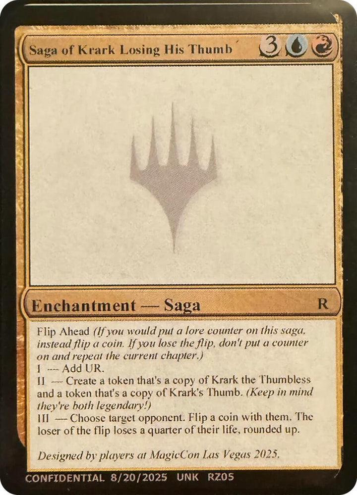 Saga of Krark Losing His Thumb [Unknown Event] Magic: The Gathering