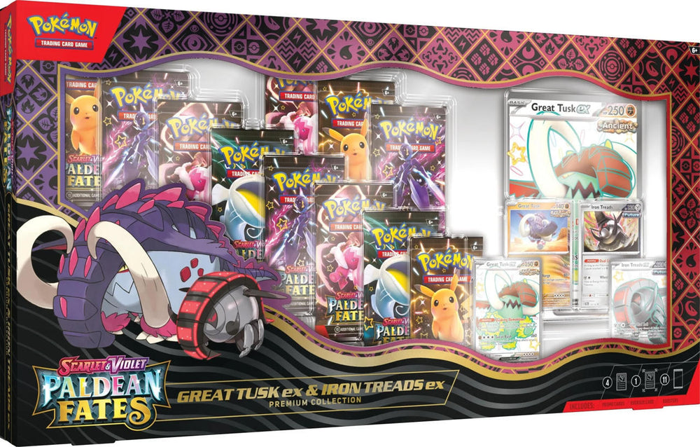 Scarlet & Violet: Paldean Fates Great Tusk ex & Iron Treads ex Premium Collection Pokémon