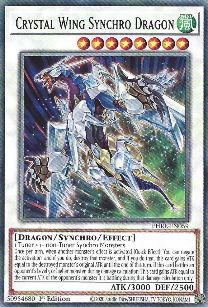 Crystal Wing Synchro Dragon [PHRE-EN059] Rare Yu-Gi-Oh!