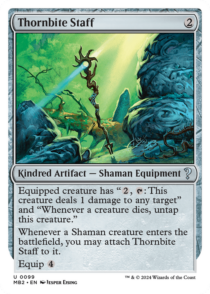 Thornbite Staff (White Border) [Mystery Booster 2] Magic: The Gathering