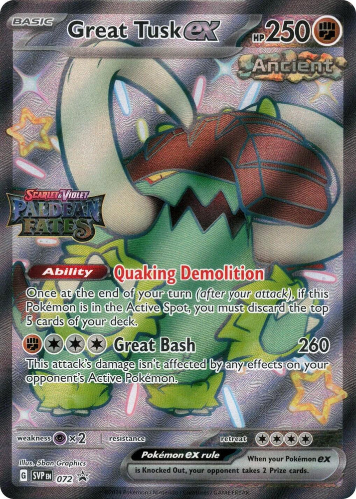 Great Tusk ex (072) (Paldean Fates Stamped) [Scarlet & Violet: Paldean Fates] Pokémon