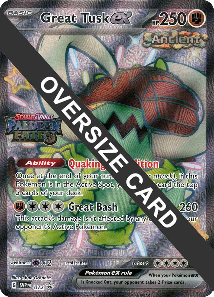 Great Tusk ex (072) (Paldean Fates Stamped Jumbo Card) [Scarlet & Violet: Paldean Fates] Pokémon