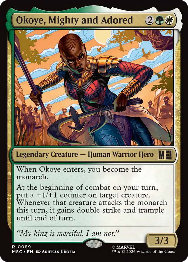 Okoye, Mighty and Adored [Marvel Super Heroes Commander] Magic: The Gathering