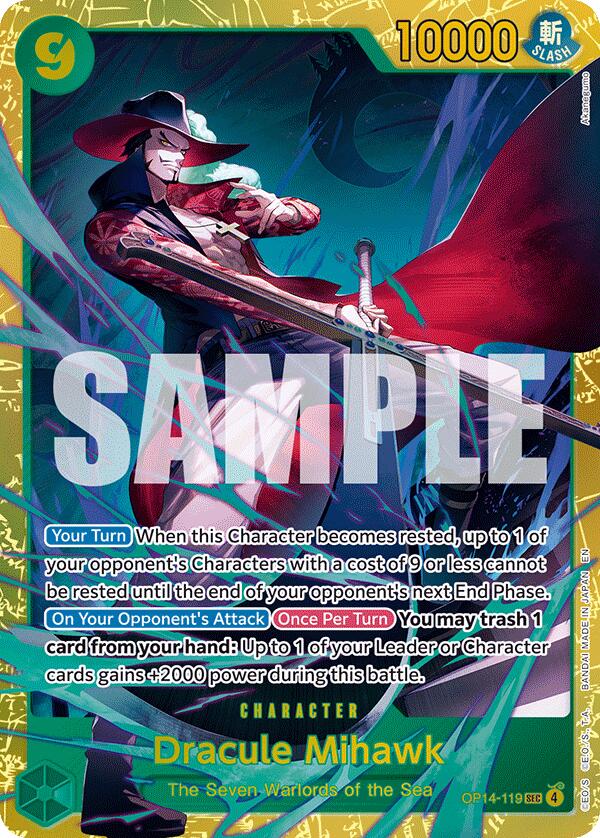 Dracule Mihawk (OP14-119) [The Azure Sea's Seven] Bandai