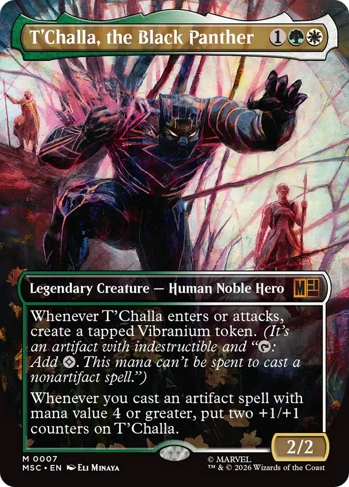 T'Challa, the Black Panther (Borderless) [Marvel Super Heroes Commander] Magic: The Gathering