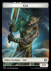 Phyrexian Mite (011) // Cat Double-Sided Token [Phyrexia: All Will Be One Tokens] Magic: The Gathering