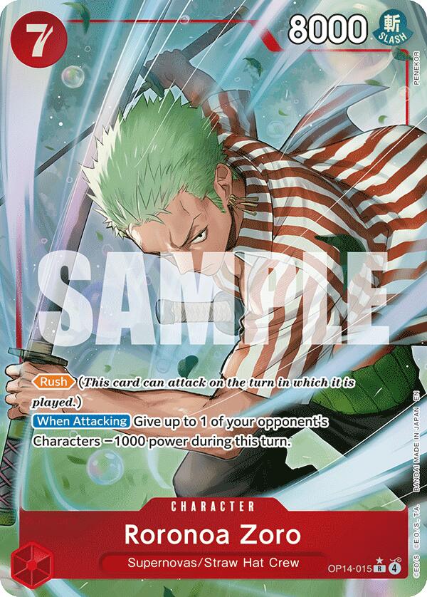 Roronoa Zoro (OP14-015) (Alternate Art) [The Azure Sea's Seven] Bandai