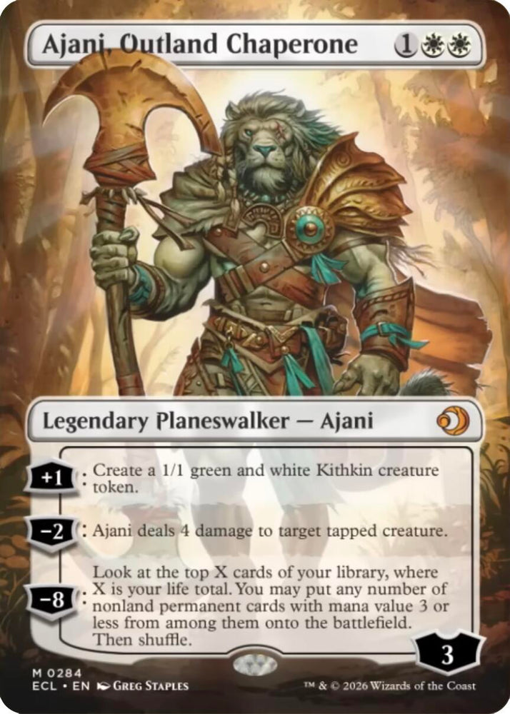 Ajani, Outland Chaperone (Borderless) [Lorwyn Eclipsed] Magic: The Gathering
