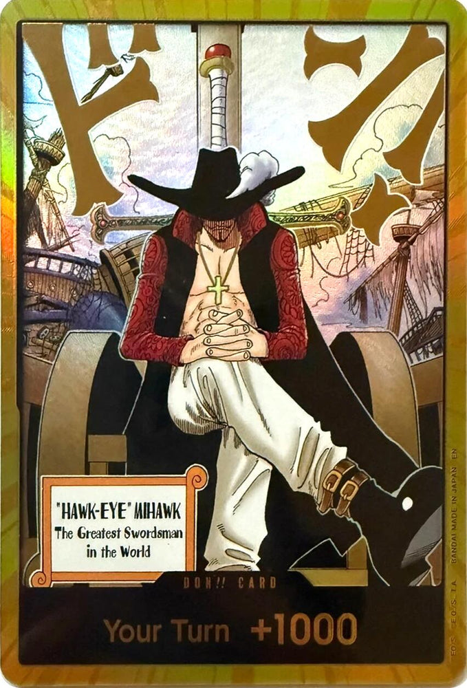 DON!! Card (Dracule Mihawk) (Gold) [The Azure Sea's Seven] Bandai