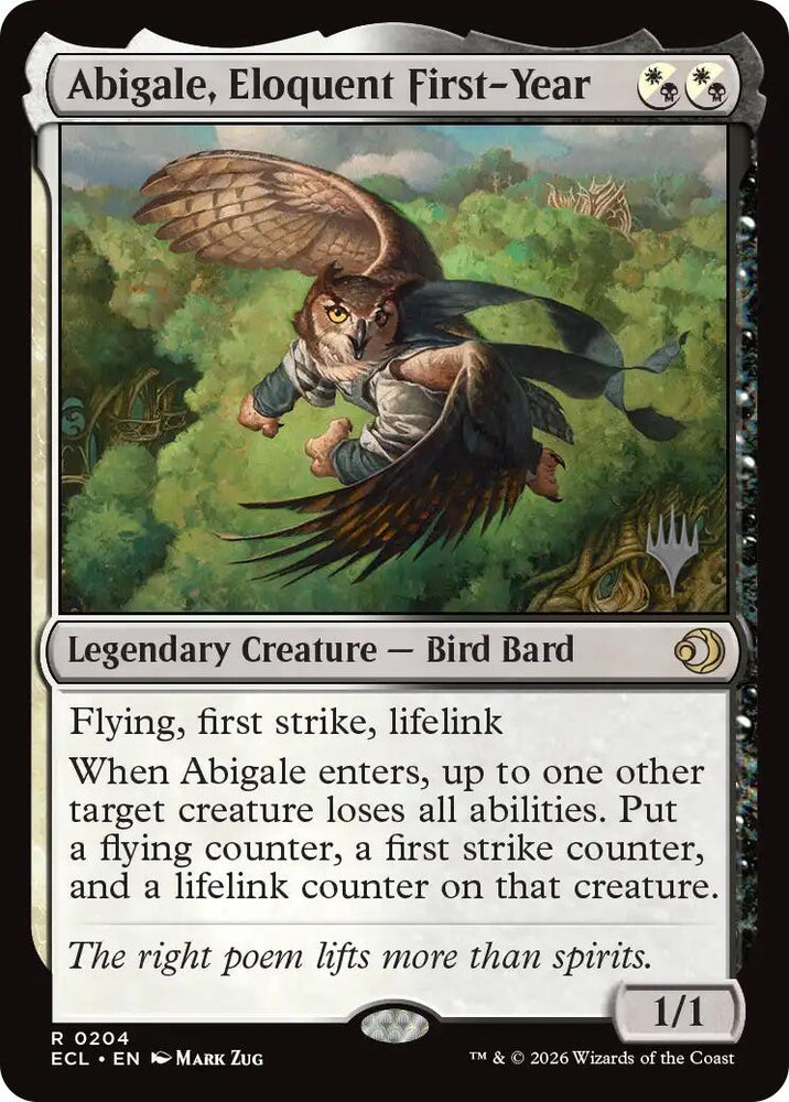 Abigale, Eloquent First-Year [Lorwyn Eclipsed Promos] Magic: The Gathering