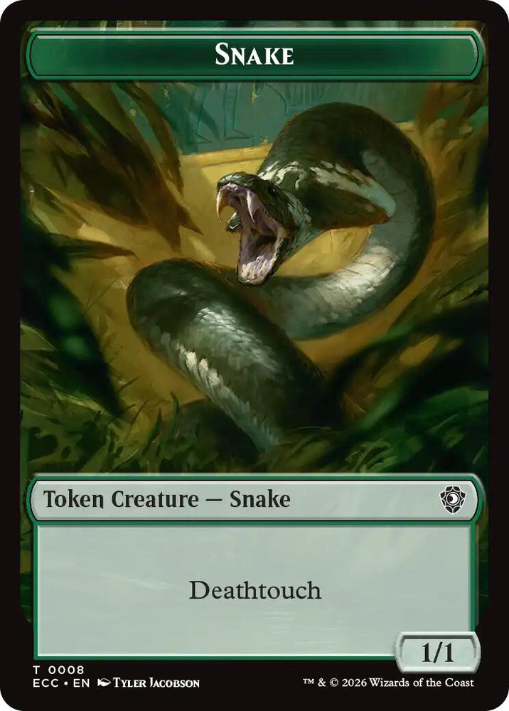Snake // Scarecrow Double-Sided Token [Lorwyn Eclipsed Tokens] Magic: The Gathering
