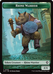 Rhino Warrior // Elemental (0010) Double-Sided Token [Lorwyn Eclipsed Tokens] Magic: The Gathering