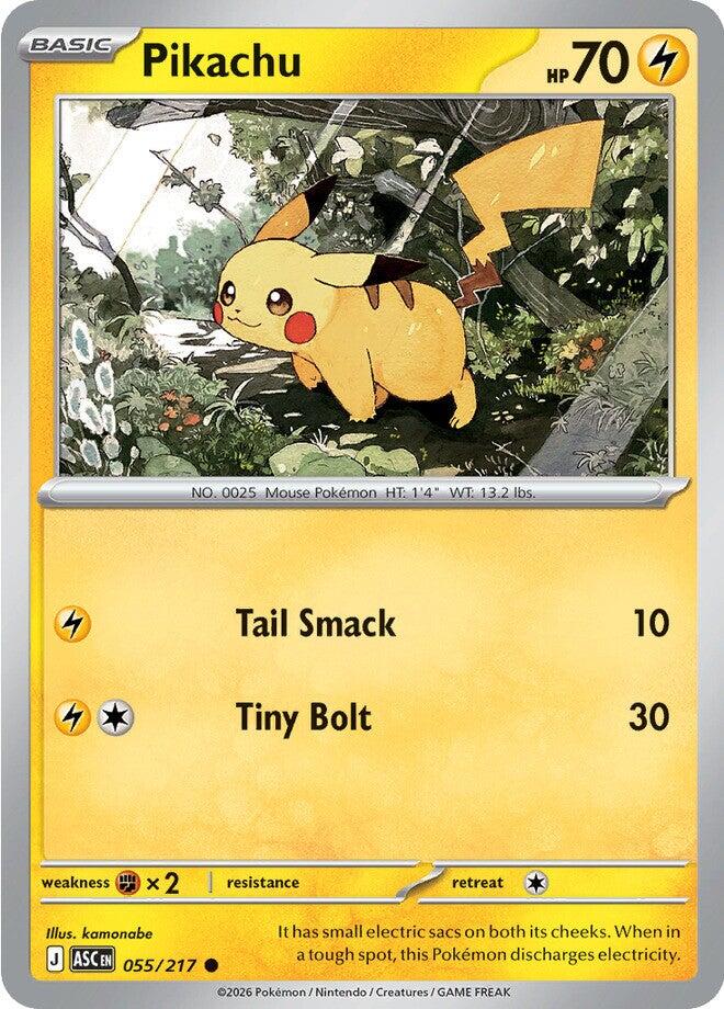 pokemon mega evolution pikachu card (055/217) [Mega Evolution: Ascended Heroes] card-color:W Condition - SKU:English - GD - 33911 Features Pikachu MTG : Secret Lair