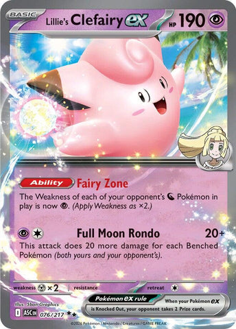 Lillie's Clefairy ex (076/217) [Mega Evolution: Ascended Heroes] Pokémon