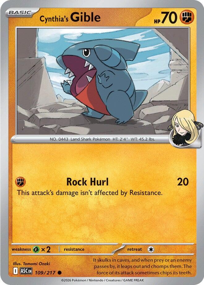 Cynthia's Gible (109/217) [Mega Evolution: Ascended Heroes] Pokémon