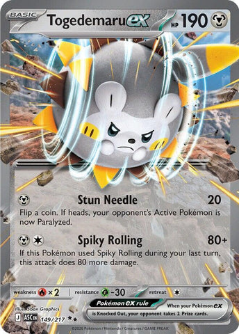 Togedemaru ex (149/217) [Mega Evolution: Ascended Heroes] Pokémon