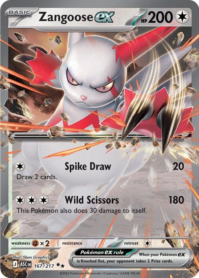 Zangoose ex (167/217) [Mega Evolution: Ascended Heroes] Pokémon