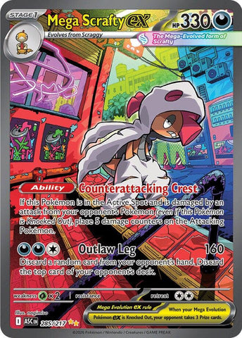 Mega Scrafty ex (285/217) [Mega Evolution: Ascended Heroes] Pokémon