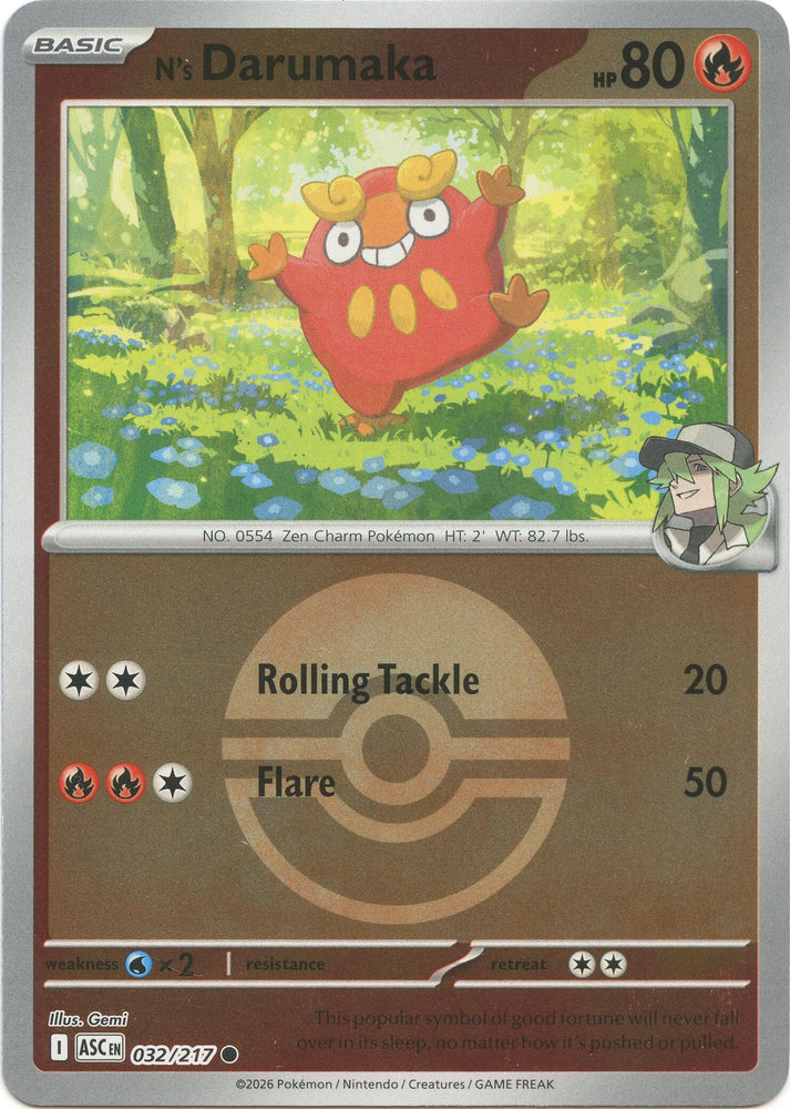 N's Darumaka (032/217) (Poke Ball) [Mega Evolution: Ascended Heroes] Pokémon