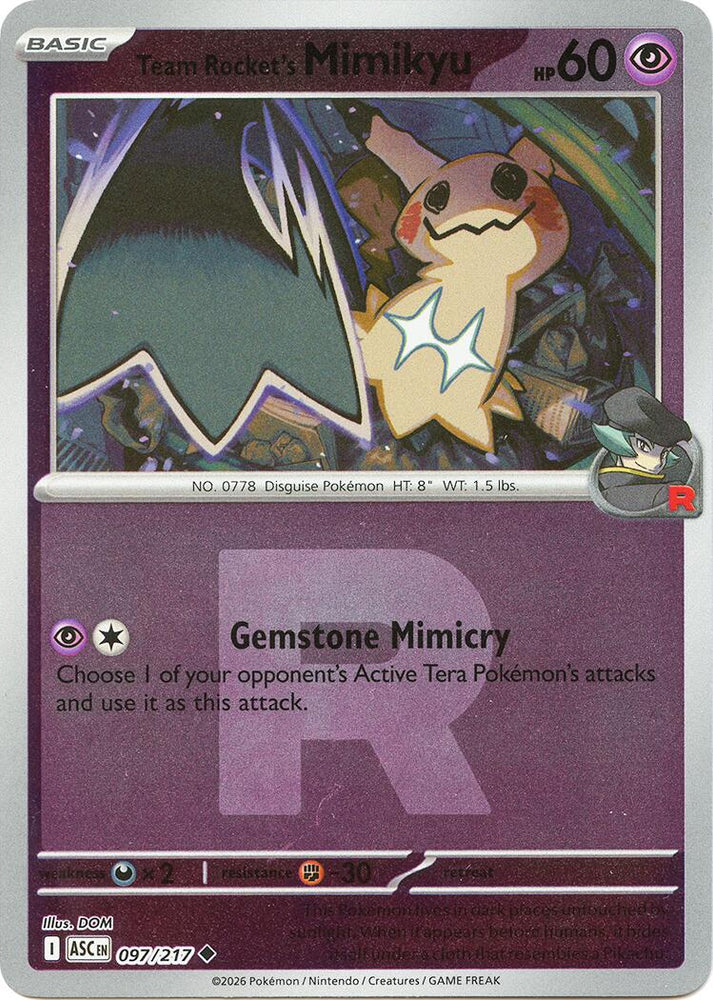 Team Rocket's Mimikyu (097/217) (Team Rocket) [Mega Evolution: Ascended Heroes] Pokémon
