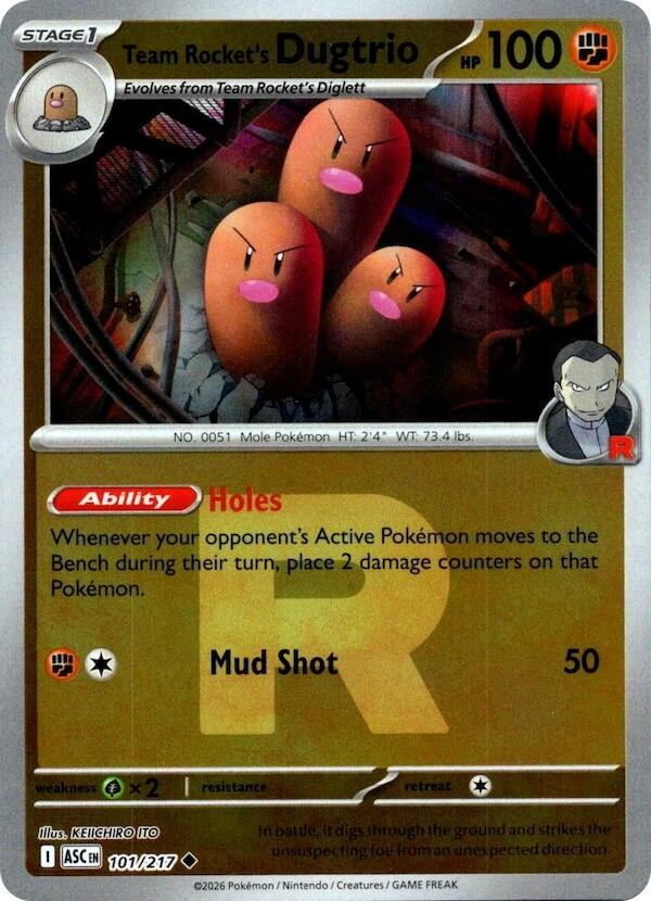 Team Rocket's Dugtrio (101/217) (Team Rocket) [Mega Evolution: Ascended Heroes] Pokémon