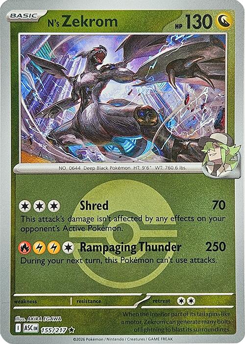 N's Zekrom (155/217) (Poke Ball) [Mega Evolution: Ascended Heroes] Pokémon