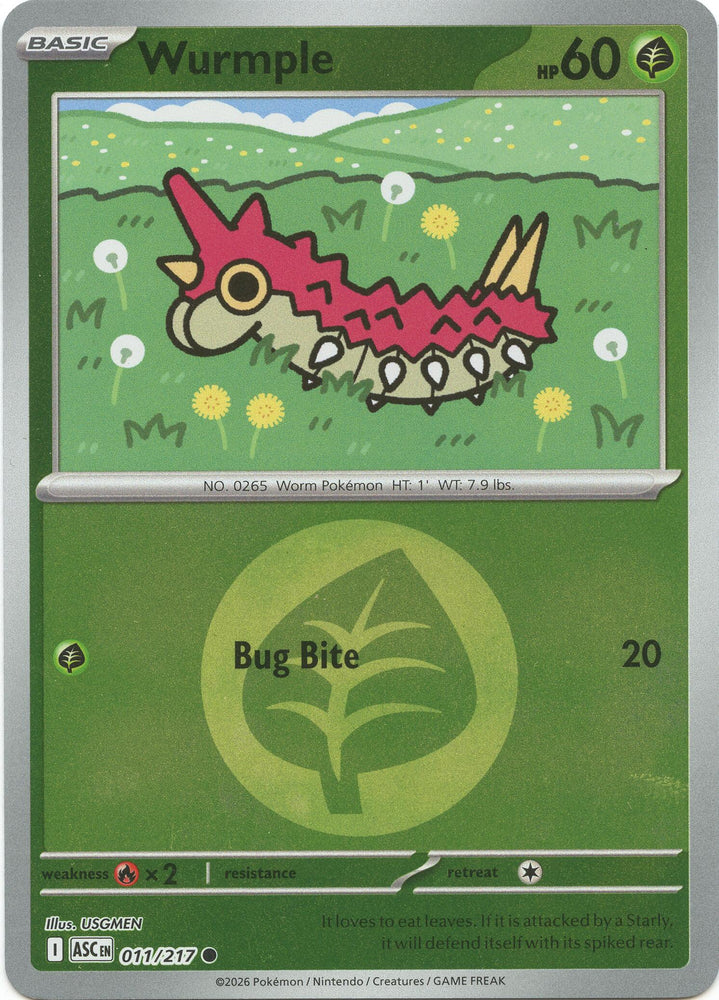 Wurmple (011/217) (Energy Symbol Pattern) [Mega Evolution: Ascended Heroes] Pokémon