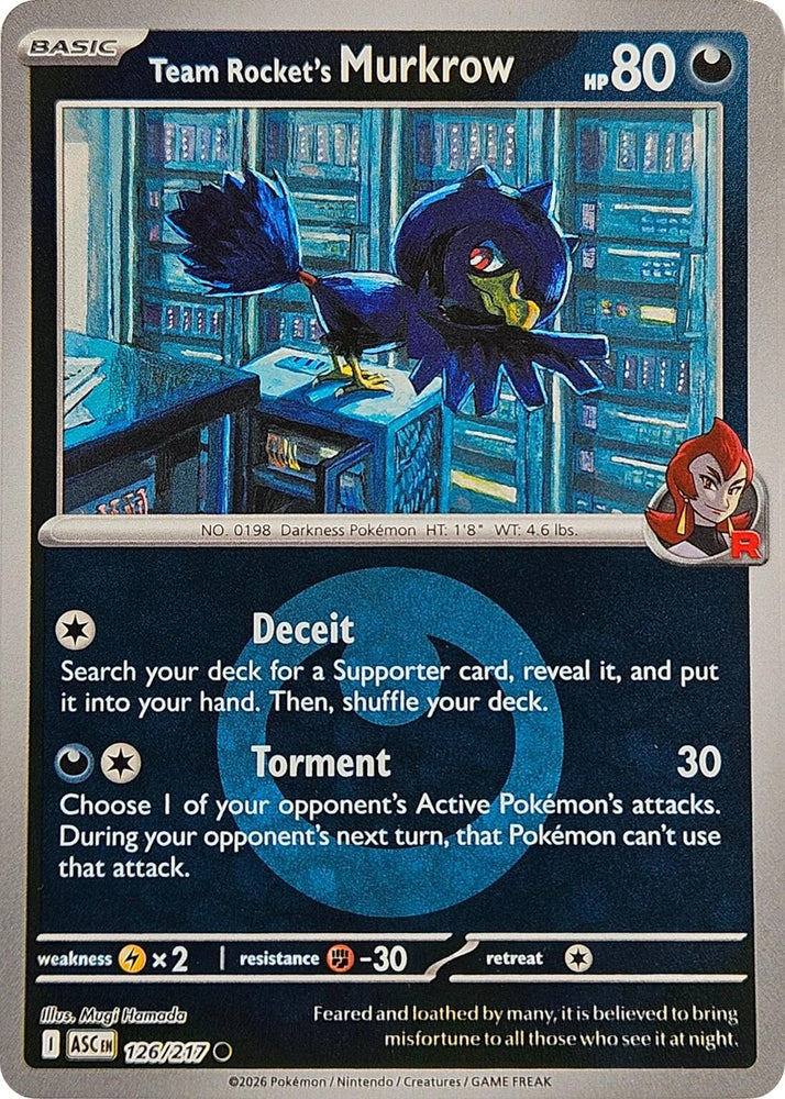 Team Rocket's Murkrow (126/217) (Energy Symbol Pattern) [Mega Evolution: Ascended Heroes] Pokémon