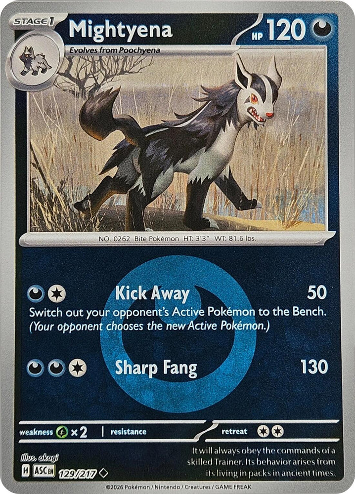 Mightyena (129/217) (Energy Symbol Pattern) [Mega Evolution: Ascended Heroes] Pokémon
