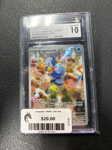 Cramorant - 176/167 - CGC 10.0 Gem Mint -  (Illustration Rare) Pokemon