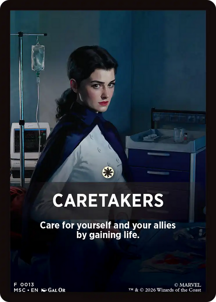 Caretakers Theme Card [Marvel Super Heroes Commander] Magic: The Gathering
