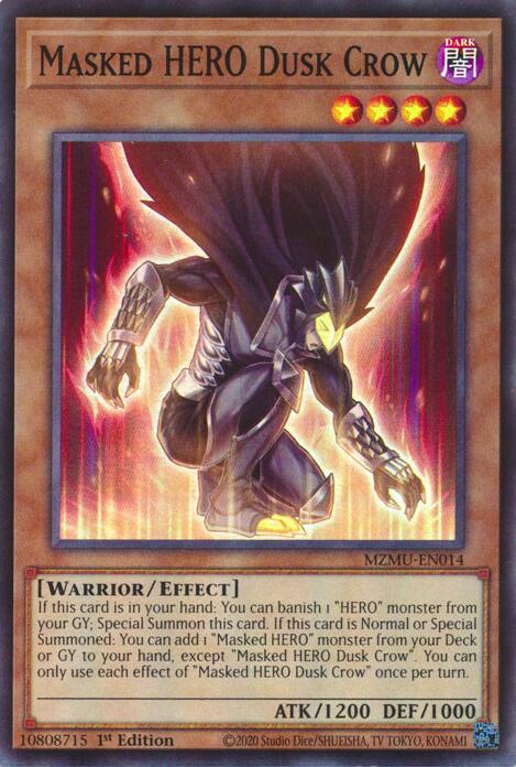 Masked HERO Dusk Crow [MZMU-EN014] Super Rare Yu-Gi-Oh!
