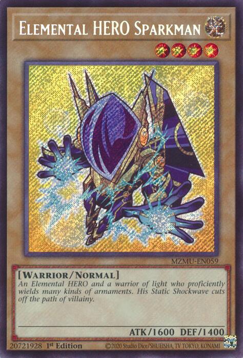 Elemental HERO Sparkman [MZMU-EN059] Secret Rare Yu-Gi-Oh!