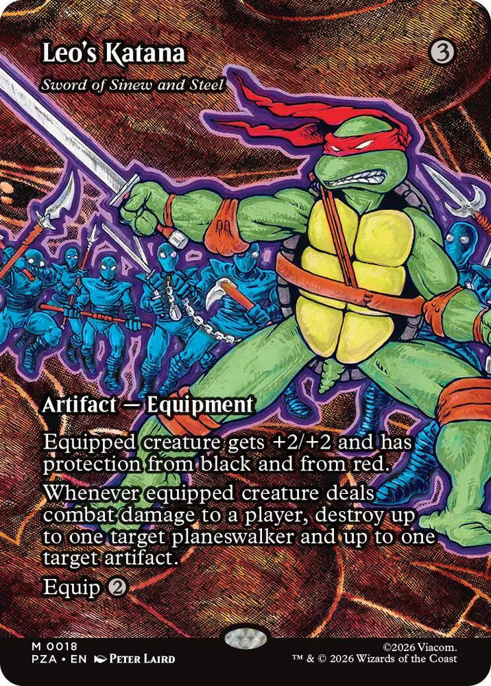 Leo's Katana - Sword of Sinew and Steel (Borderless) [Teenage Mutant Ninja Turtles Eternal-Legal] Magic: The Gathering