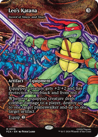Leo's Katana - Sword of Sinew and Steel (Borderless) [Teenage Mutant Ninja Turtles Eternal-Legal] Magic: The Gathering