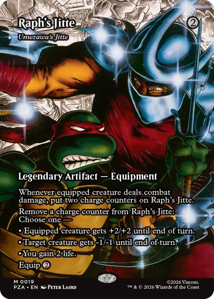 Raph's Jitte - Umezawa's Jitte (Borderless) [Teenage Mutant Ninja Turtles Eternal-Legal] Magic: The Gathering